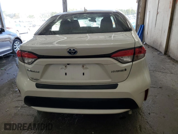2021 Toyota Corolla Hybrid LE with VIN JTDEAMDE5MJ031325, listed as a Copart auction lot 51840775 with 53,624 mi miles and Salvage Title. Bid and sale history available at carsss.com. Image 6.