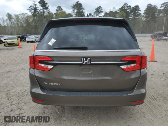 2021 Honda Odyssey EX with VIN 5FNRL6H54MB026366, listed as a Copart auction lot 49229375 with 81,248 mi miles and Salvage Title. Bid and sale history available at DreamBid. Image 6.
