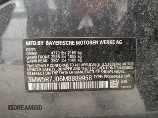 2021 BMW 3 Series 330i xDrive with VIN 3MW5R7J06M8B89958, listed as a Copart auction lot 53075975 with 35,240 mi miles and Salvage Title. Bid and sale history available at carsss.com. Image 12.