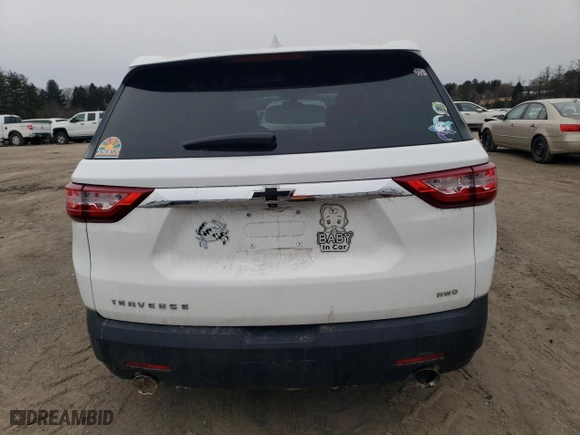 2021 Chevrolet Traverse LS with VIN 1GNEVFKW2MJ179547, listed as a Copart auction lot 45479365 with 43,459 mi miles and Salvage Title. Bid and sale history available at carsss.com. Image 6.