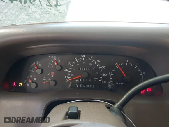 1999 Ford F-250 XL with VIN 1FTNW21S9XEE99247, listed as a IAAI auction lot 42796495 with 228,782 mi miles and . Bid and sale history available at DreamBid. Image 7.