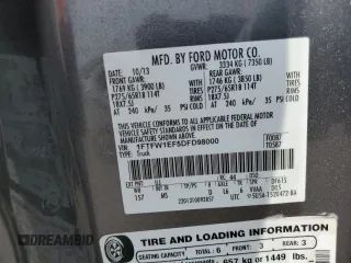 2013 Ford F-150 XL with VIN 1FTFW1EF5DFD98000, listed as a Copart auction lot 53516905 with 292,000 mi miles and Salvage title. Bid and sale history available at DreamBid. Image 12.