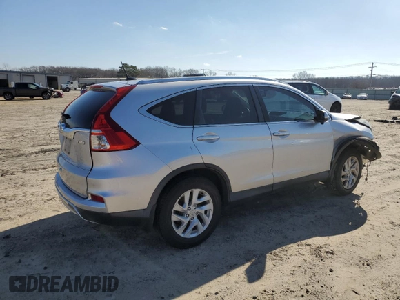 2015 Honda CR-V EX-L with VIN 2HKRM4H74FH705495, listed as a Copart auction lot 43537685 with Not Provided miles and Salvage Title. Bid and sale history available at carsss.com. Image 3.