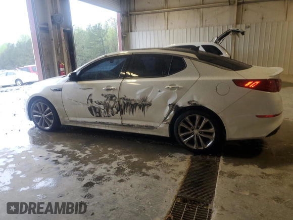 2015 Kia Optima SX Turbo with VIN 5XXGR4A6XFG443245, listed as a Copart auction lot 50758995 with 171,535 mi miles and Salvage Title. Bid and sale history available at carsss.com. Image 2.
