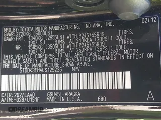 2012 Toyota Highlander Limited with VIN 5TDDK3EH4CS129226, listed as a IAAI auction lot 42024466 with 84,581 mi miles and . Bid and sale history available at DreamBid. Image 9.