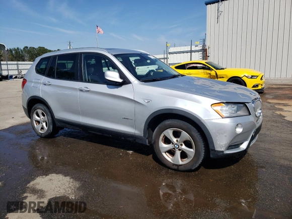2011 BMW X3 28i with VIN 5UXWX5C50BL708615, listed as a Copart auction lot 46101255 with 132,410 mi miles and Salvage Title. Bid and sale history available at carsss.com. Image 4.