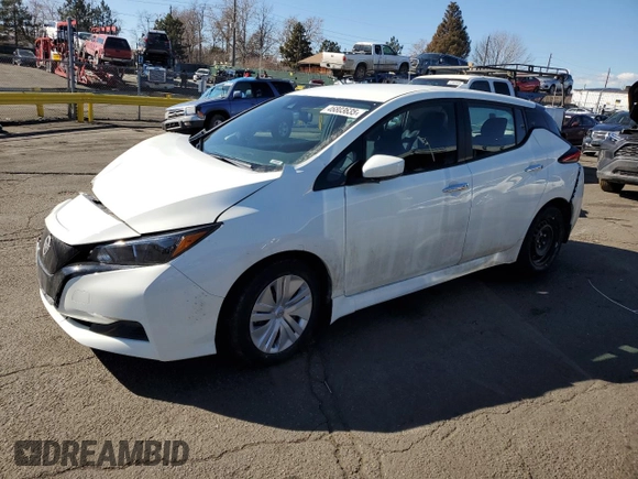 2025 Nissan LEAF S with VIN 1N4AZ1BV0SC557877, listed as a Copart auction lot 46803635 with 5,304 mi miles and Salvage Title. Bid and sale history available at carsss.com. Image 1.