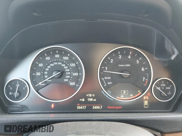 2017 BMW 4 Series 430i xDrive with VIN WBA4F9C34HG813108, listed as a Copart auction lot 42123645 with 55,417 mi miles and Salvage title. Bid and sale history available at DreamBid. Image 9.