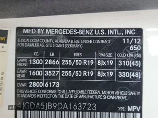 2013 Mercedes-Benz M 350 with VIN 4JGDA5JB9DA163723, listed as a Copart auction lot 53075875 with 120,553 mi miles and Salvage Title. Bid and sale history available at DreamBid. Image 15.