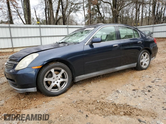 2003 Infiniti G35 with VIN JNKCV51EX3M001965, listed as a Copart auction lot 86999134 with 63,131 mi miles and Salvage Title. Bid and sale history available at DreamBid. Image 1.