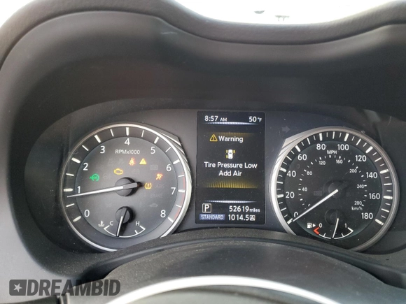 2018 Infiniti Q50 2.0t LUXE with VIN JN1CV7AP6JM240900, listed as a Copart auction lot 44648925 with 52,619 mi miles and Salvage Title. Bid and sale history available at carsss.com. Image 9.