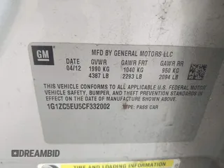 2012 Chevrolet Malibu 1LT with VIN 1G1ZC5EU5CF332002, listed as a IAAI auction lot 42136845 with 141,051 mi miles and . Bid and sale history available at DreamBid. Image 9.
