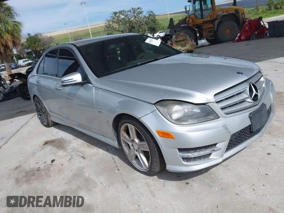 2012 Mercedes-Benz C-Class C 250 Sport with VIN WDDGF4HB8CA704655, listed as a IAAI auction lot 40293590 with 156,117 mi miles. Bid and sale history available at carsss.com. Image 1.