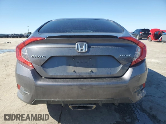2020 Honda Civic Sedan Sport with VIN 2HGFC2F86LH505195, listed as a Copart auction lot 48663225 with 104,499 mi miles and Salvage Title. Bid and sale history available at carsss.com. Image 6.
