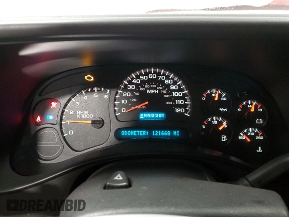 2004 Chevrolet Silverado 1500 with VIN 1GCEK19TX4E296043, listed as a Copart auction lot 44721875 with 121,668 mi miles and Salvage Title. Bid and sale history available at DreamBid. Image 9.