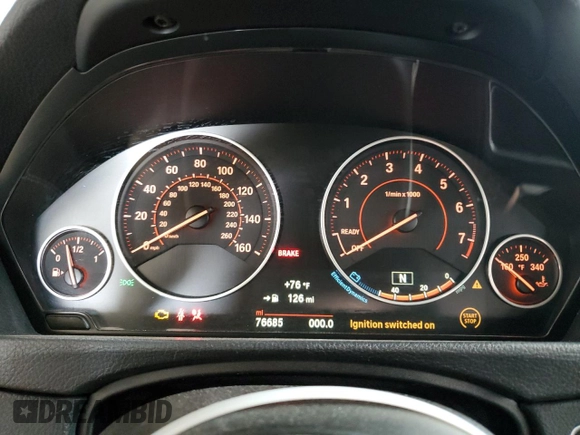 2017 BMW 4 Series 440i with VIN WBA4P1C52HK522510, listed as a Copart auction lot 76558174 with 76,685 mi miles and Salvage Title. Bid and sale history available at carsss.com. Image 9.