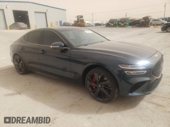 2023 Genesis G70 3.3T with VIN KMTG54TE4PU113520, listed as a Copart auction lot 49345075 with 35,625 mi miles and Salvage Title. Bid and sale history available at DreamBid. Image 4.