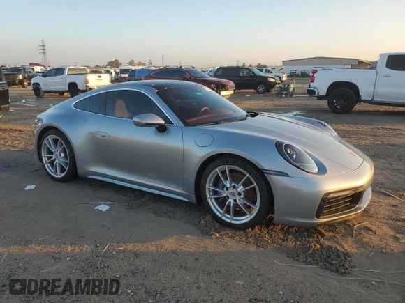 2024 Porsche 911 Carrera with VIN WP0AA2A97RS207304, listed as a Copart auction lot 84526074 with 0 mi miles and Non Repairable. Bid and sale history available at carsss.com. Image 4.