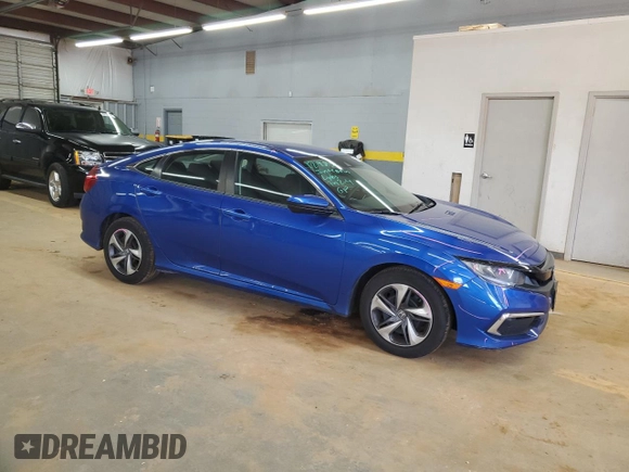 2019 Honda Civic Sedan LX with VIN 2HGFC2F66KH587488, listed as a Copart auction lot 45280025 with 58,272 mi miles and Salvage Title. Bid and sale history available at carsss.com. Image 4.