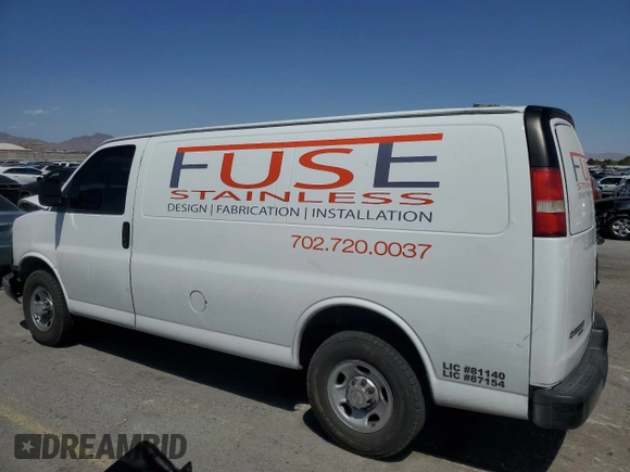 2016 Chevrolet Express Cargo with VIN 1GCWGAFF5G1190275, listed as a Copart auction lot 54185295 with 103,253 mi miles and Salvage title. Bid and sale history available at DreamBid. Image 2.