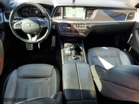 2018 Genesis G80 3.3T Sport with VIN KMHGN4JB3JU243539, listed as a Copart auction lot 43653695 with 81,008 mi miles and Salvage Title. Bid and sale history available at carsss.com. Image 8.