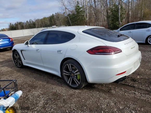 2014 Porsche Panamera S E-Hybrid with VIN WP0AD2A77EL044874, listed as a Copart auction lot 80657424 with 73,809 mi miles and Salvage Title. Bid and sale history available at carsss.com. Image 2.