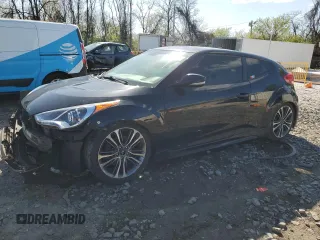 2016 Hyundai Veloster Turbo with VIN KMHTC6AE7GU249962, listed as a Copart auction lot 52281215 with 92,878 mi miles and Salvage Title. Bid and sale history available at carsss.com. Image 1.