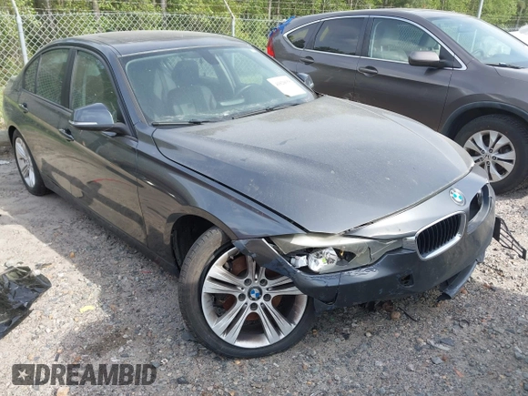 2015 BMW 3 Series 328i with VIN WBA3A5G55FNS90446, listed as a IAAI auction lot 41828658 with 124,867 mi miles. Bid and sale history available at carsss.com. Image 1.