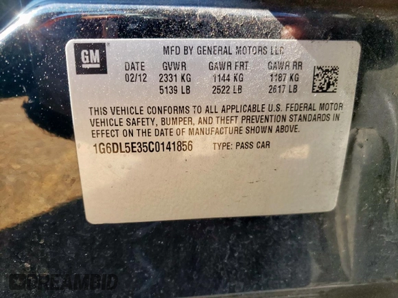 2012 Cadillac CTS Performance with VIN 1G6DL5E35C0141856, listed as a Copart auction lot 66220115 with 206,808 mi miles and Clean title. Bid and sale history available at DreamBid. Image 12.