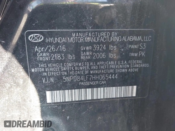 2017 Hyundai Elantra Limited z VIN 5NPD84LF7HH065444, wystawiony jako IAAI lot #41787528 z przebiegiem 101 520 mil mil oraz . Historia ofert i sprzedaży dostępna na DreamBid. Obrazek 9.