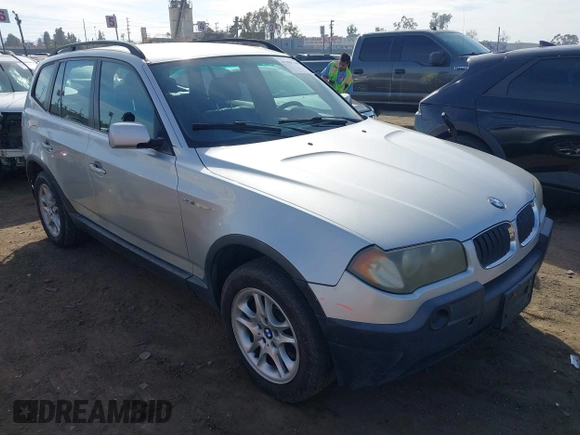 2005 BMW X3 2.5i with VIN WBXPA73415WC47394, listed as a IAAI auction lot 41481109 with 152,903 mi miles. Bid and sale history available at carsss.com. Image 1.