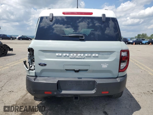 2023 Ford Bronco Sport Heritage with VIN 3FMCR9G61PRE28313, listed as a Copart auction lot 61814515 with 15,167 mi miles and Salvage title. Bid and sale history available at DreamBid. Image 6.