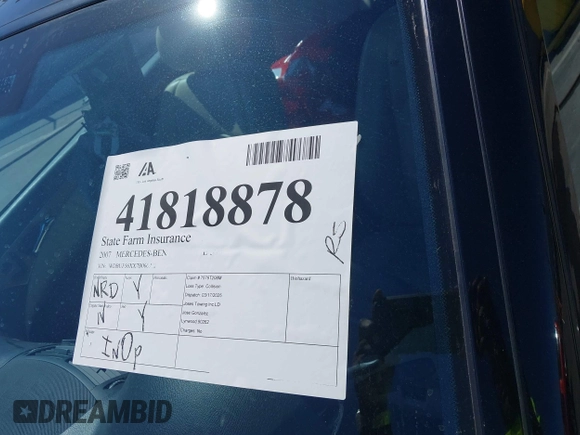 2007 Mercedes-Benz E 350 z VIN WDBUF56XX7B066912, wystawiony jako IAAI lot #41818878 z przebiegiem Nie podano mil oraz . Historia ofert i sprzedaży dostępna na DreamBid. Obrazek 18.