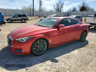 2017 Infiniti Q60 Red Sport 400 with VIN JN1FV7EK7HM610502, listed as a Copart auction lot 48814725 with 94,925 mi miles and Clean Title. Bid and sale history available at carsss.com. Image 1.