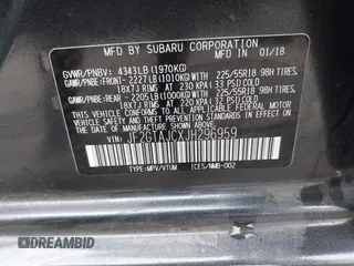 2018 Subaru Crosstrek Limited z VIN JF2GTAJCXJH296959, wystawiony jako IAAI lot #42425926 z przebiegiem 48 117 mil mil oraz . Historia ofert i sprzedaży dostępna na DreamBid. Obrazek 9.