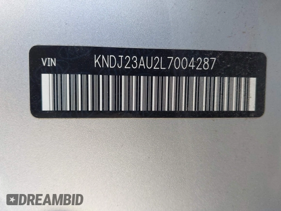 2020 Kia Soul S with VIN KNDJ23AU2L7004287, listed as a IAAI auction lot 41812245 with 125,712 mi miles. Bid and sale history available at carsss.com. Image 9.