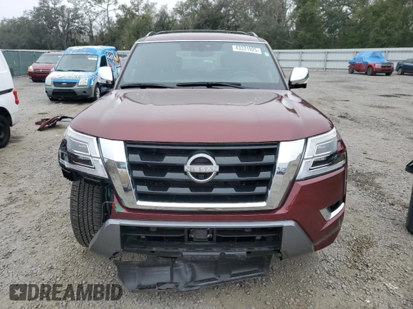 2024 Nissan Armada Platinum with VIN JN8AY2DB4R9851395, listed as a Copart auction lot 43331925 with 7,684 mi miles and Salvage Title. Bid and sale history available at carsss.com. Image 5.