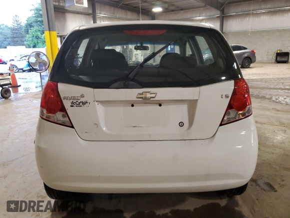 2007 Chevrolet Aveo LS with VIN KL1TD66677B778088, listed as a Copart auction lot 62846275 with Not provided miles and Salvage title. Bid and sale history available at DreamBid. Image 6.