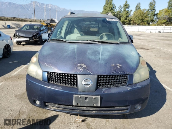 2005 Nissan Quest SE with VIN 5N1BV28U15N103303, listed as a Copart auction lot 46355765 with 0 mi miles and Clean Title. Bid and sale history available at carsss.com. Image 5.