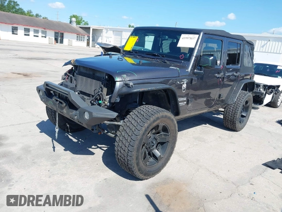 2014 Jeep Wrangler Unlimited Sport with VIN 1C4BJWDG4EL295044, listed as a IAAI auction lot 41997837 with 143,447 mi miles. Bid and sale history available at carsss.com. Image 17.