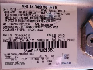 2013 Ford Fusion S with VIN 3FA6P0G77DR215850, listed as a Copart auction lot 52010685 with 115,044 mi miles and Salvage Title. Bid and sale history available at carsss.com. Image 12.