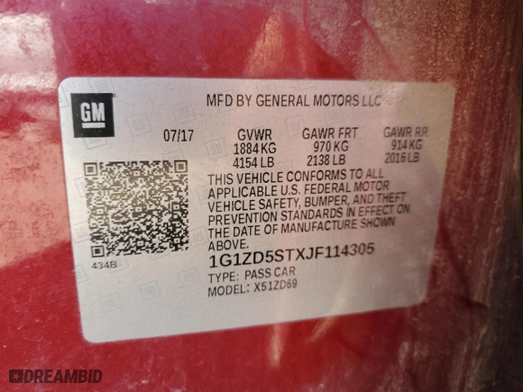 2018 Chevrolet Malibu LT with VIN 1G1ZD5STXJF114305, listed as a Copart auction lot 84552664 with 217,366 mi miles and Clean Title. Bid and sale history available at carsss.com. Image 13.