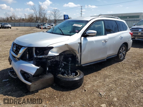 2018 Nissan Pathfinder SV z VIN 5N1DR2MM6JC639754, wystawiony jako Copart lot #52233075 z przebiegiem 75 737 mil mil oraz Czysty tytuł • Clean title. Historia ofert i sprzedaży dostępna na DreamBid. Obrazek 1.
