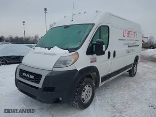 2021 Ram ProMaster Cargo Van with VIN 3C6LRVDG7ME548136, listed as a IAAI auction lot 41244872 with 61,989 mi miles. Bid and sale history available at carsss.com. Image 2.