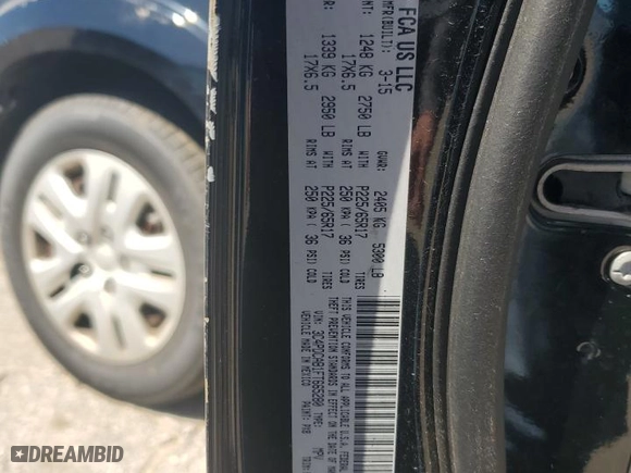 2015 Dodge Journey American Value Pkg with VIN 3C4PDCAB1FT665280, listed as a Copart auction lot 48864065 with 142,835 mi miles and Salvage Title. Bid and sale history available at carsss.com. Image 14.