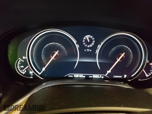 2016 BMW 7 Series 740i with VIN WBA7E2C5XGG547780, listed as a Copart auction lot 57895613 with 108,100 mi miles. Bid and sale history available at carsss.com. Image 9.