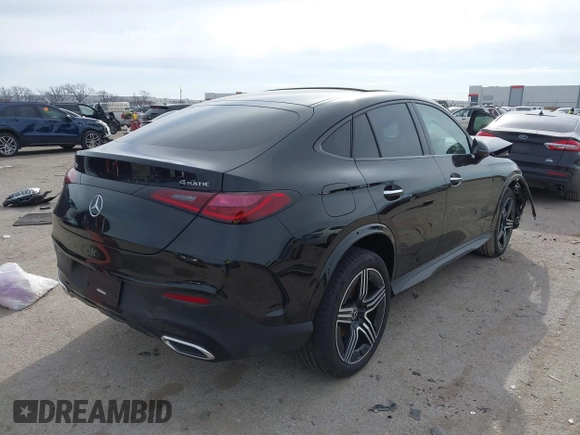 2024 Mercedes-Benz GLC with VIN W1NKJ4HB3RF165644, listed as a IAAI auction lot 41258511 with 7,590 mi miles. Bid and sale history available at carsss.com. Image 4.