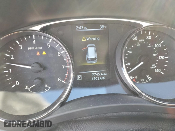 2015 Nissan Rogue SV with VIN KNMAT2MVXFP591564, listed as a Copart auction lot 48333455 with 77,453 mi miles and Salvage Title. Bid and sale history available at DreamBid. Image 9.