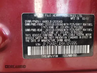 2011 Subaru Forester 2.5X Limited with VIN JF2SHAEC4BH745995, listed as a Copart auction lot 50982145 with 188,953 mi miles and Salvage Title. Bid and sale history available at carsss.com. Image 14.