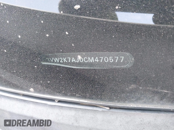 2012 Volkswagen Jetta S with VIN 3VW2K7AJ0CM470577, listed as a IAAI auction lot 42355010 with 145,829 mi miles and . Bid and sale history available at DreamBid. Image 9.